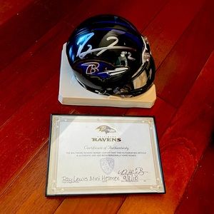 Baltimore Ravens autographed Ray Lewis mini helmet